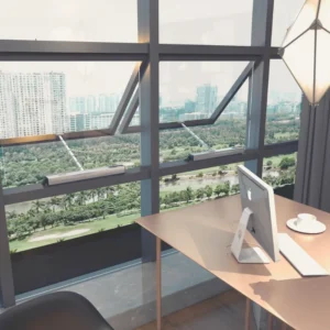 LEROND smart chain window opener with flexible start-stop and obstacle detection for home use.