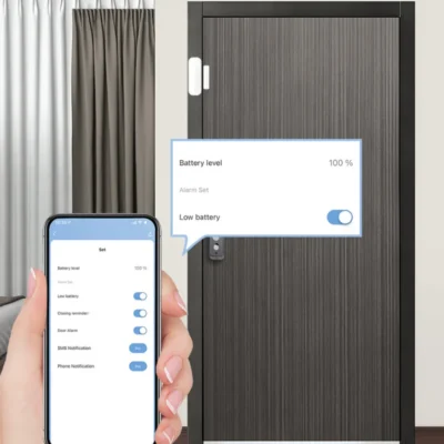 LEROND wireless door window contact sensor detecting open-close status with long battery life.