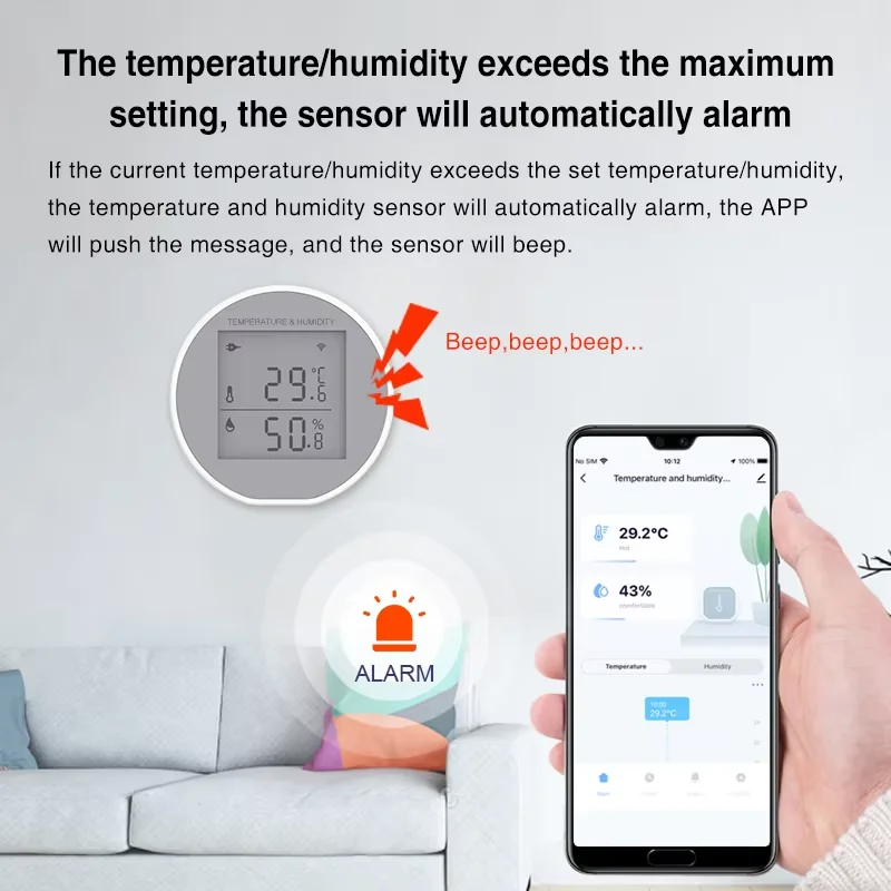LEROND digital temperature and humidity sensor with display for monitoring indoor climate conditions.