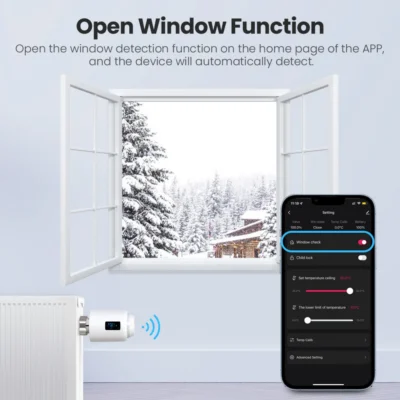 Smart thermostat temperature controller with precise PID control, programmable schedules and mobile app connectivity for HVAC or underfloor heating systems—compact wall-mount design for residential and commercial use.