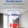 LR-SS-SM05 Smart Smoke Detector Smart smoke detector sensor for early fire warning; supports Tuya smart home linkage with window openers or alarm systems for automatic ventilation during smoke detection.
