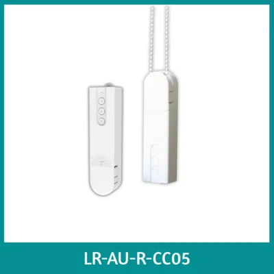 LR-AU-R-CC05 Rolling Curtain Robot Wireless curtain robot motor with built-in rechargeable battery; easy to install without wiring, supports app and voice control via Tuya smart home system.