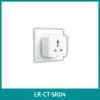 LR-CT-SK04 Universal Power Socket Outlet (UK/EU/US) Universal power socket outlet supporting two-pin and three-pin plugs with interchangeable UK, EU and US adapter modules — compact design with surge protection and smart power monitoring option.