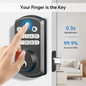 Electronic Deadbolt Door Lock with Fast Fingerprint Unlock