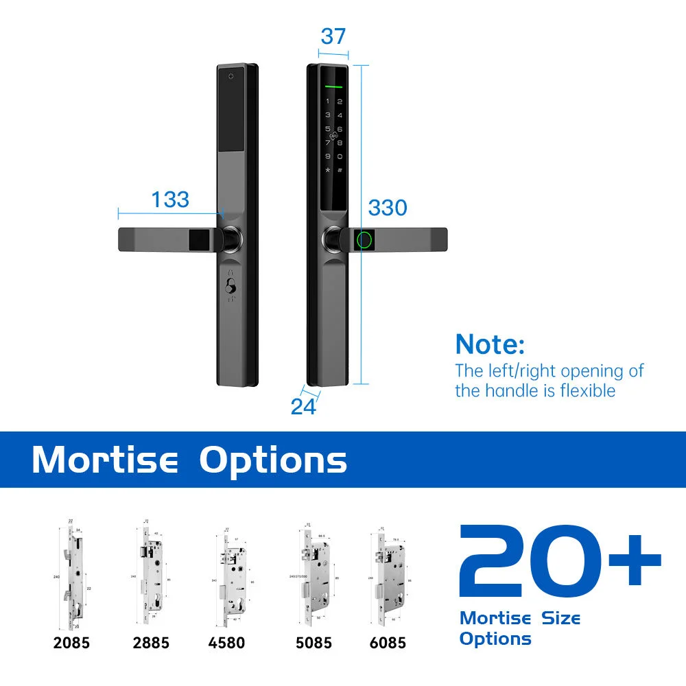 Keyless Sliding Glass Door Lock available in 20+ mortise lock