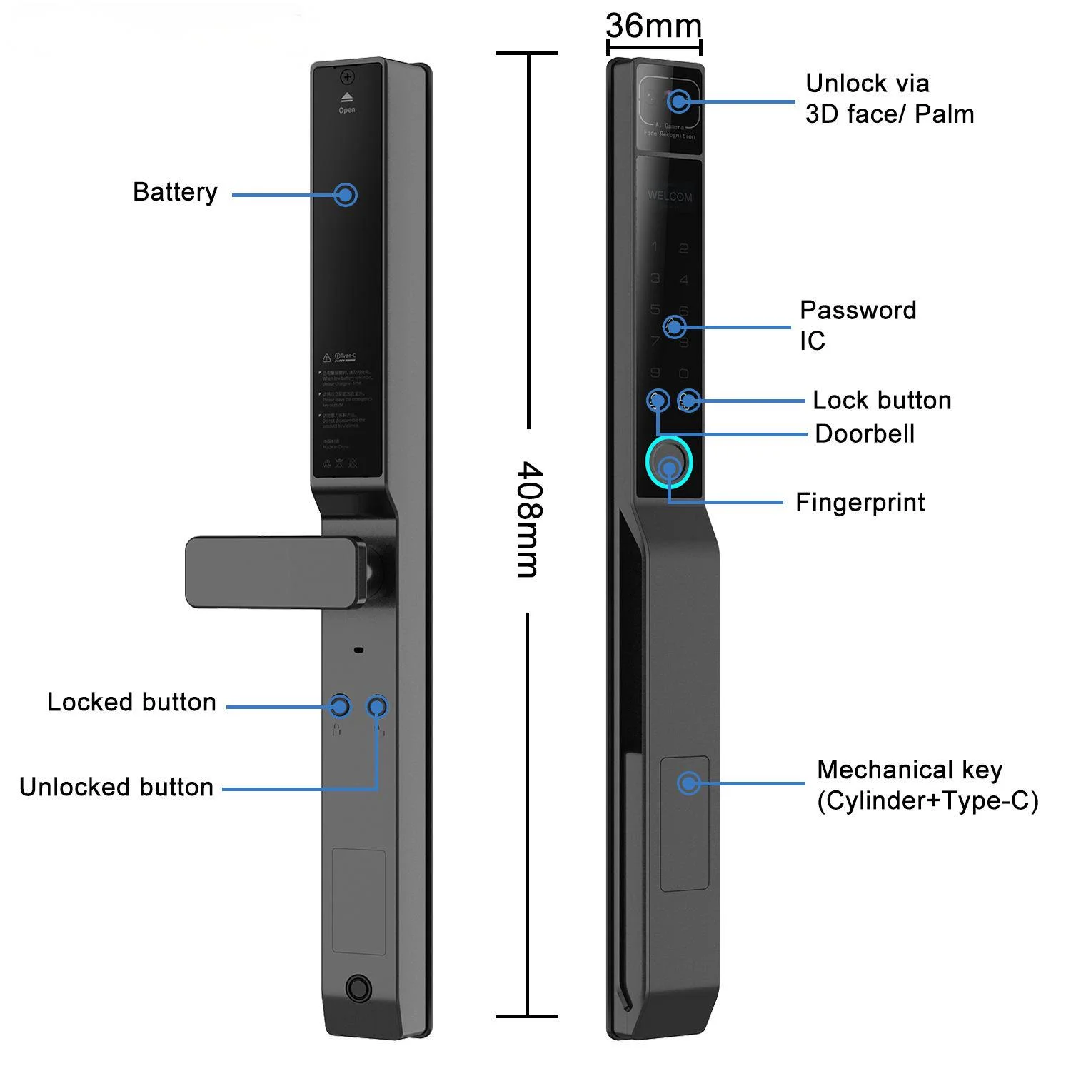 Keyless Sliding Patio Door Lock Parameters
