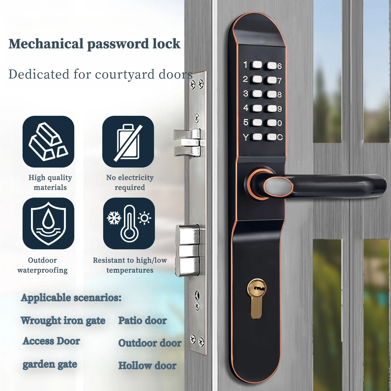 Mechanical Keyless Gate Lock Suitable for Various Applications