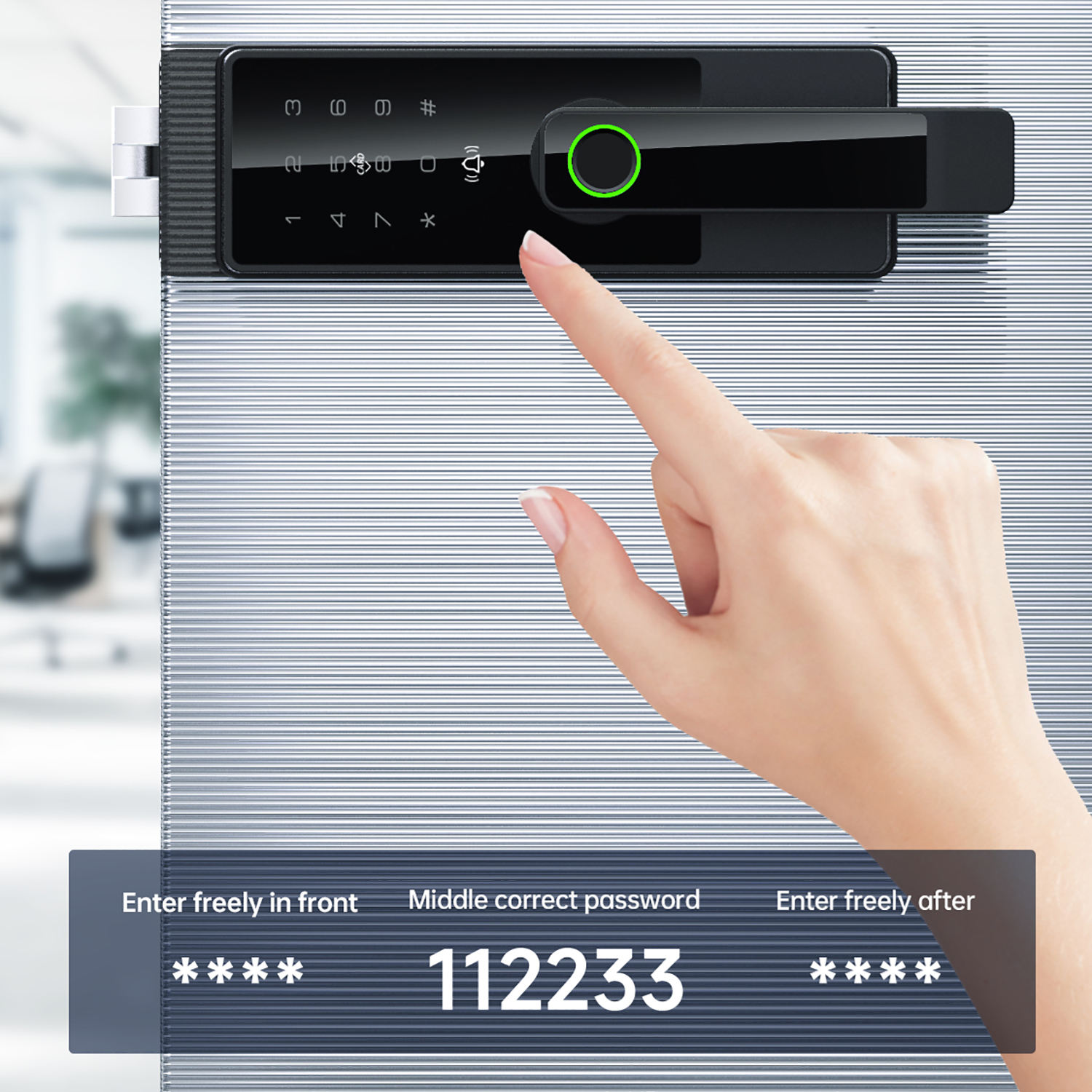 Smart Lock for Commercial Glass Doors Easy Unlock with Passcode