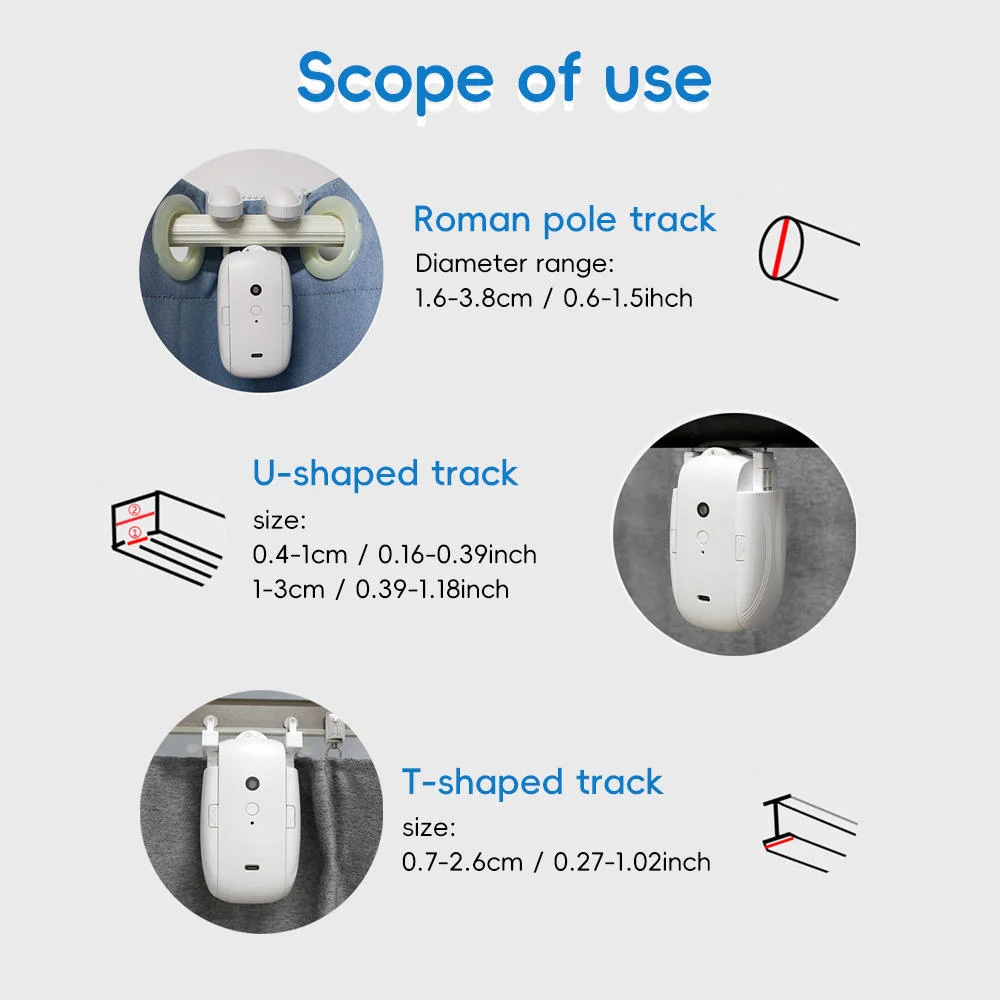 Curtain Robot Suitable for Roman-pole Track, U Shaped Track, T Shaped Track