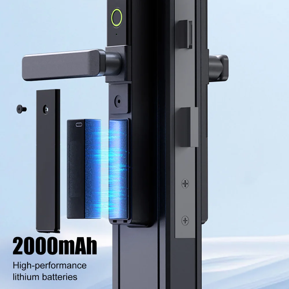 Double Sided Smart Lock for Secure Two-Side Access with 2000mAh Rechargeable Lithium Battery