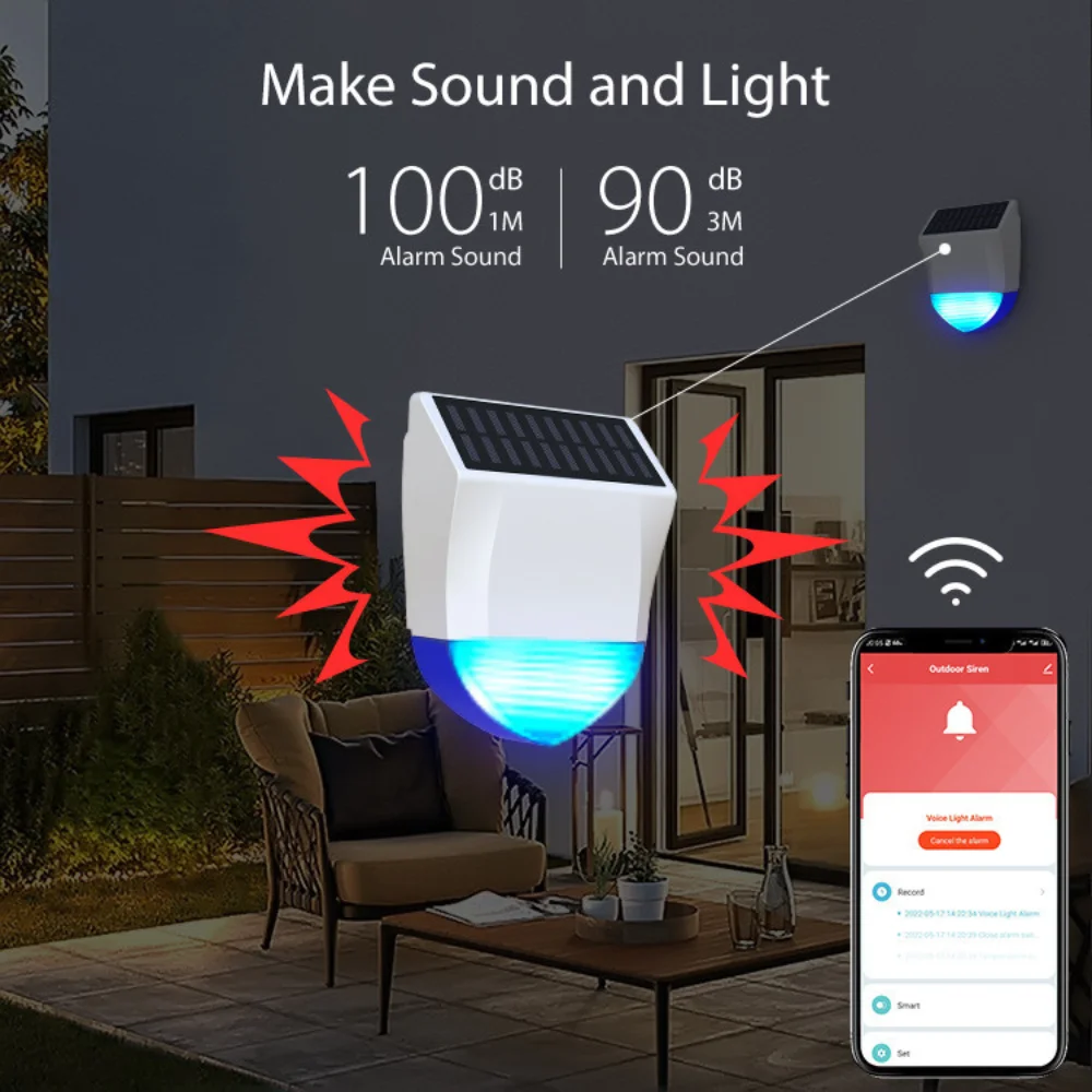 Outdoor Security Alarm Siren for Perimeter Protection with Loud Alarm Sound at 100dB