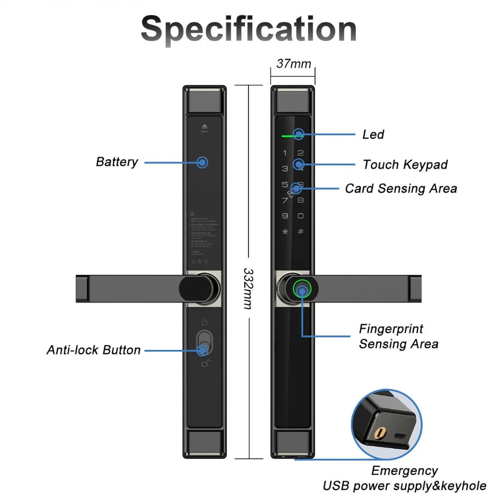 Smart Lock for Sliding Glass Doors for Residential & Commercial Use Details