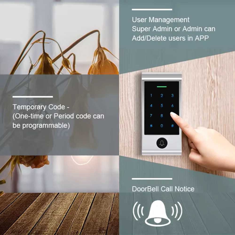 Standalone Access Control System Available in User Management and Temporary Code and Doorbell