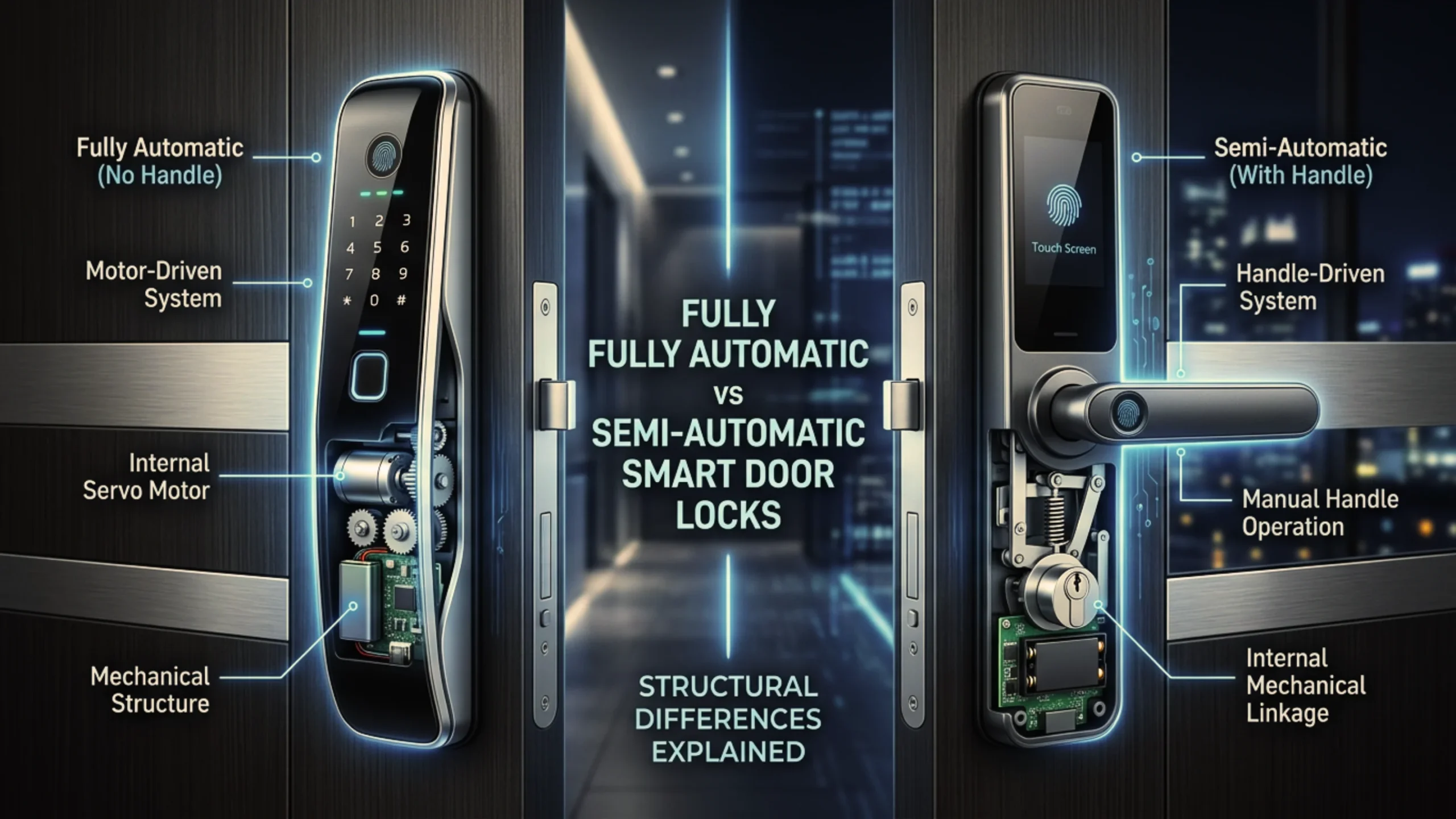 Fully Automatic vs Semi-Automatic Smart Door Locks | Mechanism ...